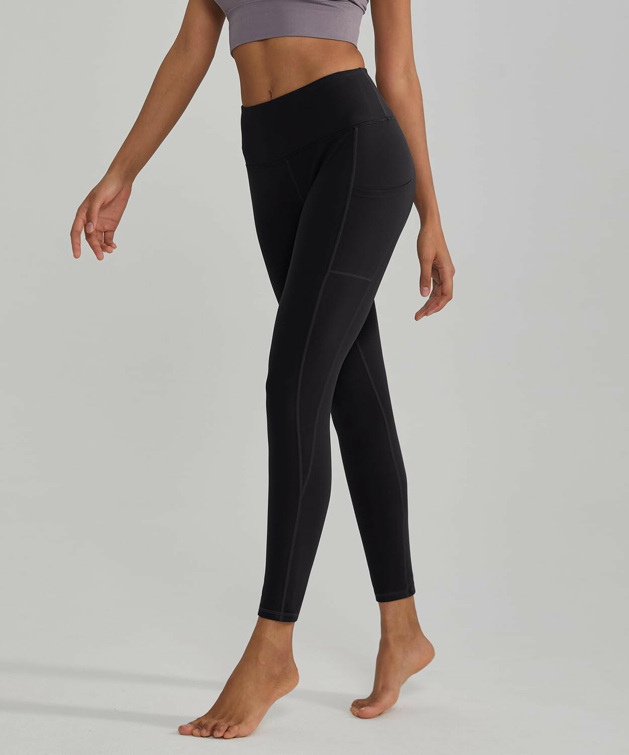 Anti-Nail Leggings for Women, Non-See-Through Yoga Pants with Phone Pockets, Tummy Control Full-Length/Capri Tights.