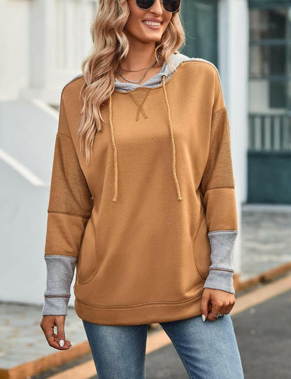 Womens Tops Tunics Casual Shirts Long Sleeve Hoodie Pullover Blouses Loose Tees Clothing Sweatshirts.