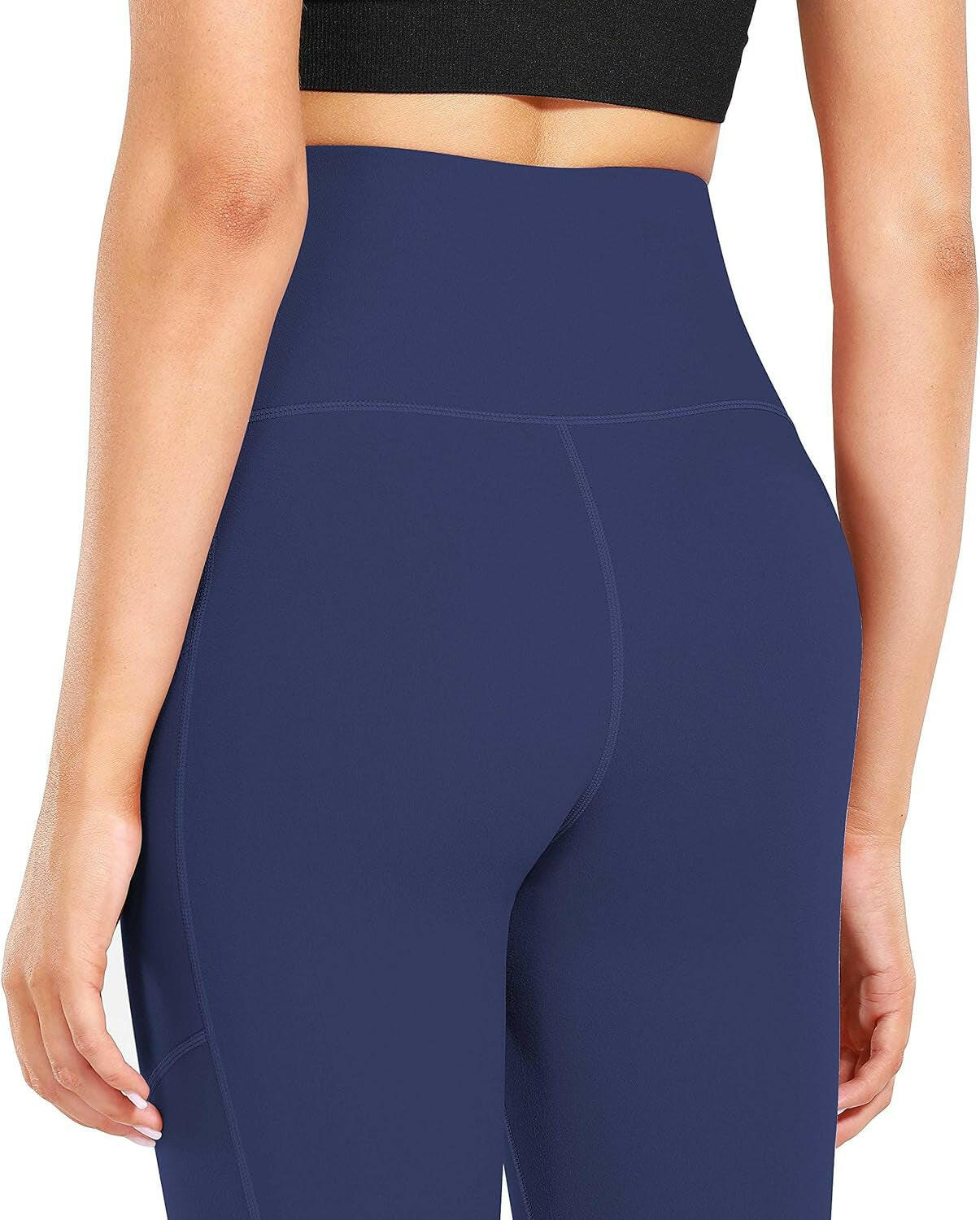 High Waist Yoga Pants, Pocket Yoga Pants Tummy Control Workout Running 4 Way Stretch Yoga Leggings.