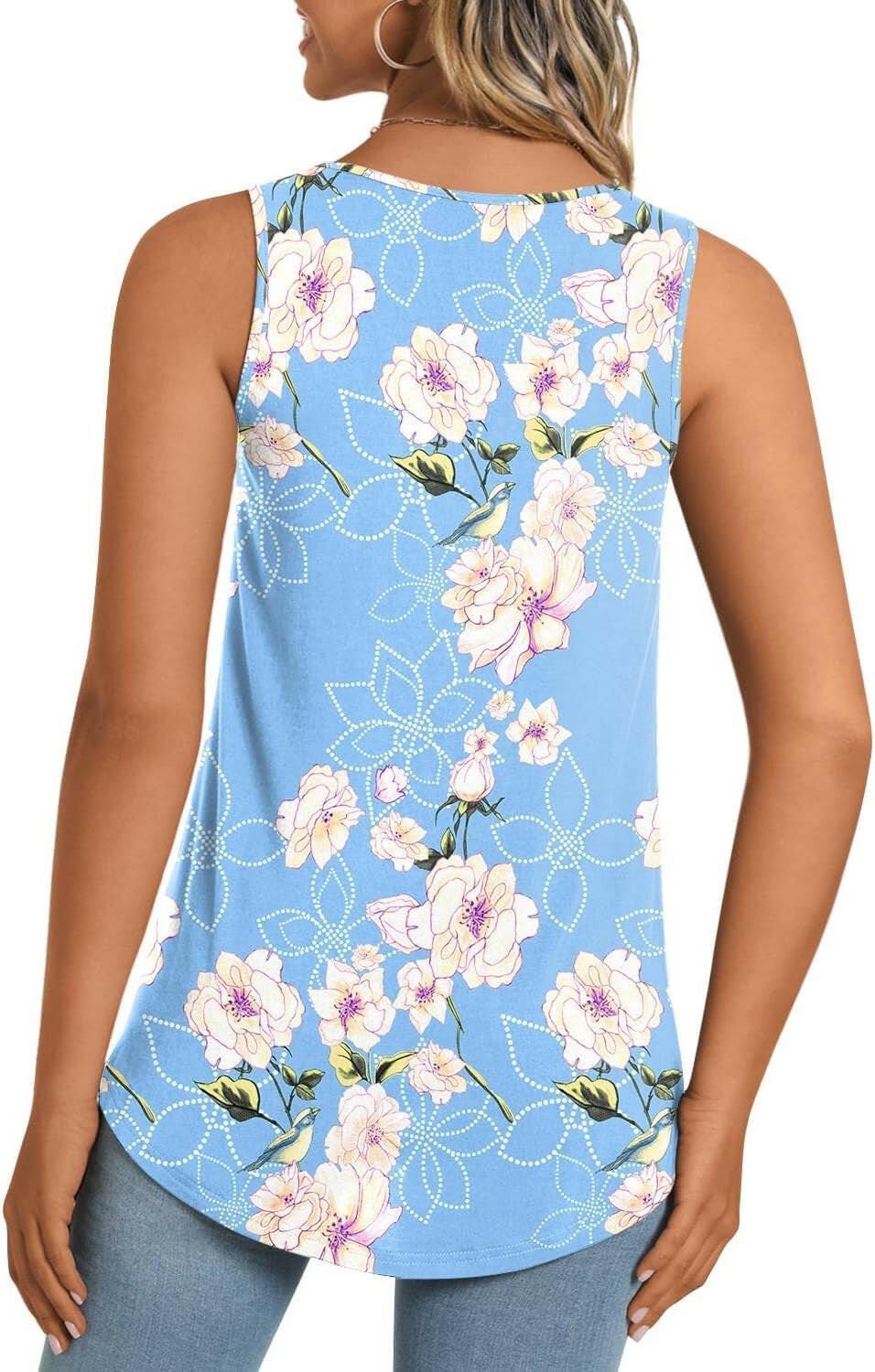 Women'S Tank Tops 2025 Summer Tunics Casual Sleeveless Shirts Ladies Loose Fit Blouses S-4XL.