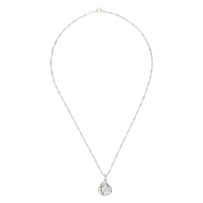 Round Knot Pendant Necklace with Cubic Zirconia.