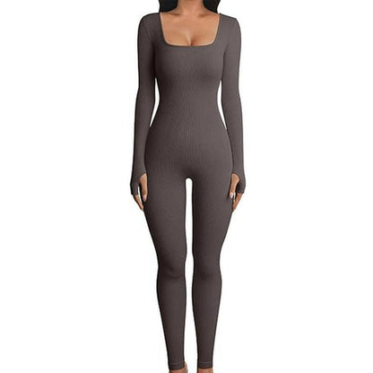 Women's Seamless Long-Sleeve Yoga Jumpsuit.