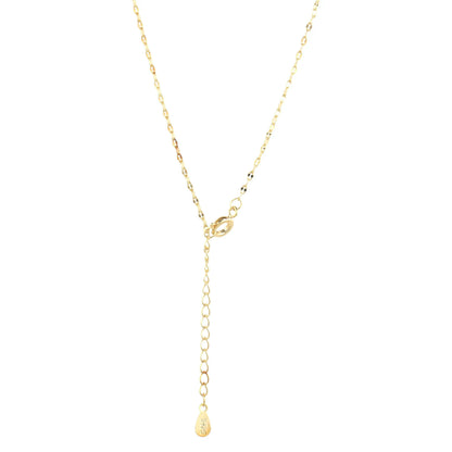 14K Gold Plated Solitaire Necklace.