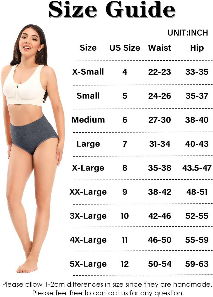 Women'S Underwear Cotton High Waist Briefs Full Coverage Soft Breathable Ladies Pantie.