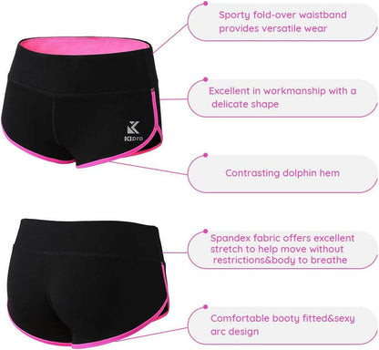 Women'S Active Shorts Fitness Sports Yoga Booty Shorts for Running Gym Workout.