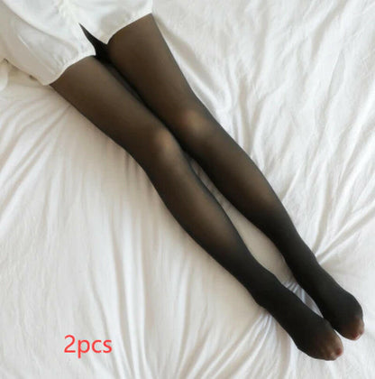 Fake Translucent plus Size Leggings Fleece Lined Tights Fall and Winter Warm Fleece Pantyhose Women Fleece Lined Pantyhose Thermal Winter Tights.