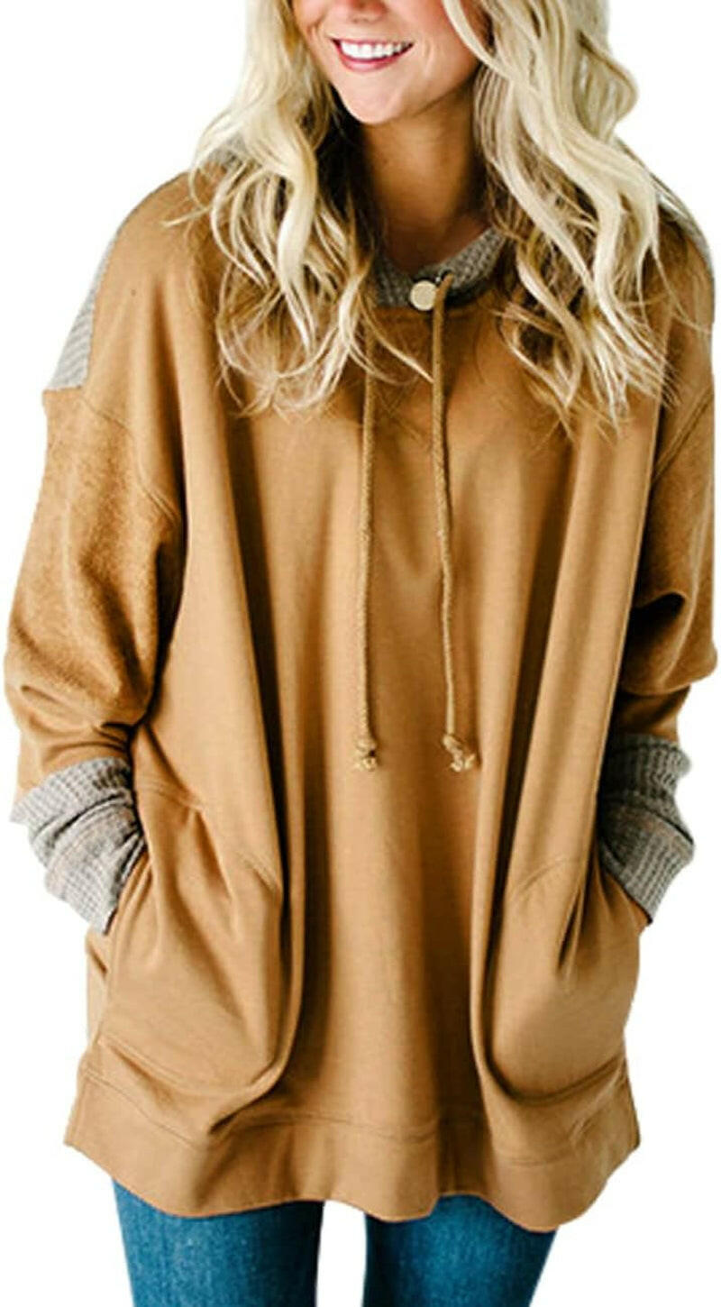 Womens Tops Tunics Casual Shirts Long Sleeve Hoodie Pullover Blouses Loose Tees Clothing Sweatshirts.