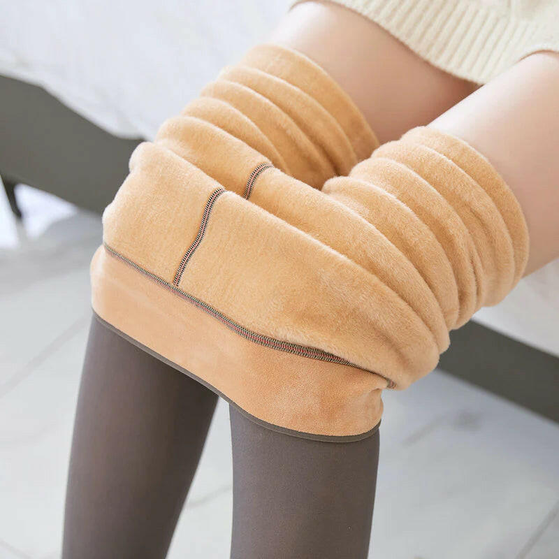 Fake Translucent plus Size Leggings Fleece Lined Tights Fall and Winter Warm Fleece Pantyhose Women Fleece Lined Pantyhose Thermal Winter Tights.