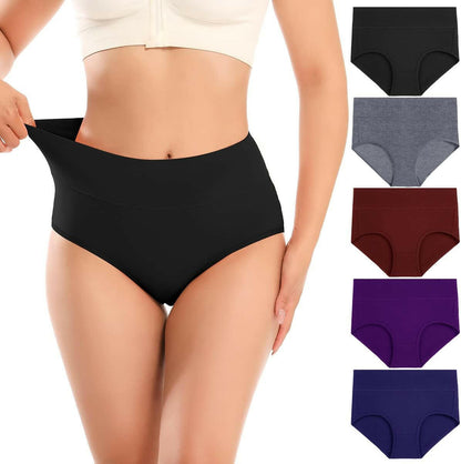 Women'S Underwear Cotton High Waist Briefs Full Coverage Soft Breathable Ladies Pantie.