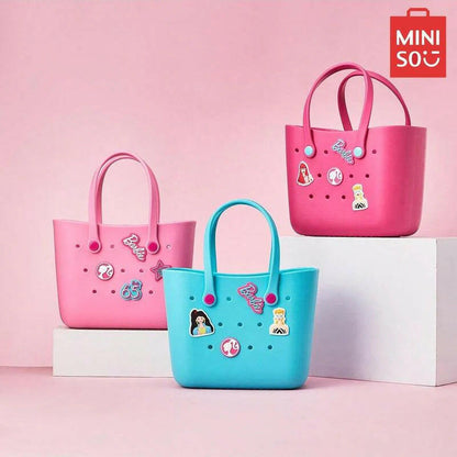 [Holiday Special] Barbie Lunch Bag for Women - Cute Crocs Design, Durable Lunch Tote Bags for Girls, Suitable Size in Pink, Pale Pink, and Blue with Handle, Ideal for School, Work, and Barbie Daylight Shiny Series.