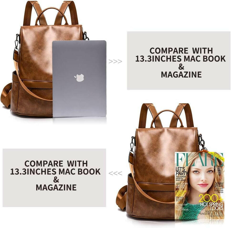 Women Backpack Purse PU Leather Anti-Theft Casual Shoulder Bag Fashion Ladies Satchel Bags.