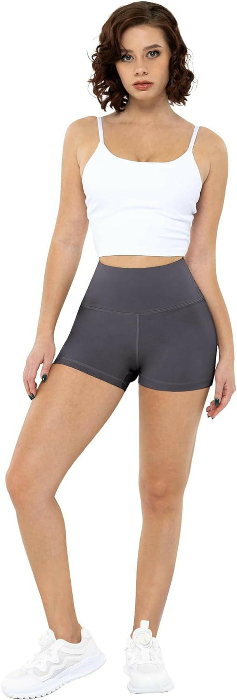 High Waisted Spandex Biker Shorts, Workout Booty Soft Yoga Shorts for Women.