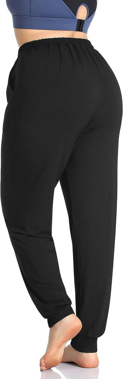 Women'S plus Size Casual Lounge Yoga Pants Comfy Relaxed Joggers Pants Drawstring with Pockets.