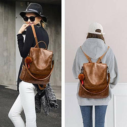 Women Backpack Purse PU Leather Anti-Theft Casual Shoulder Bag Fashion Ladies Satchel Bags.