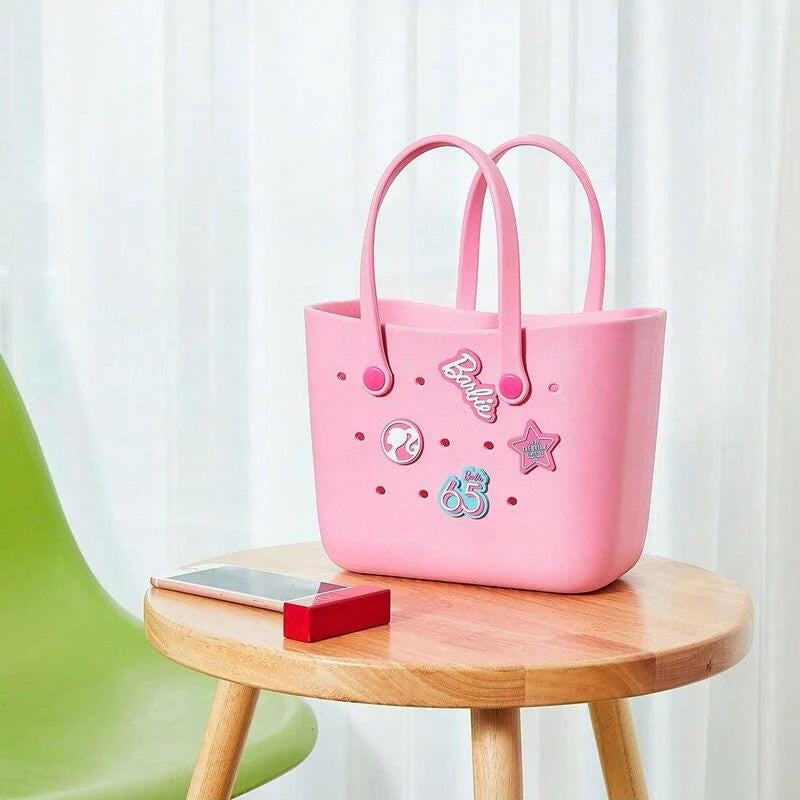 [Holiday Special] Barbie Lunch Bag for Women - Cute Crocs Design, Durable Lunch Tote Bags for Girls, Suitable Size in Pink, Pale Pink, and Blue with Handle, Ideal for School, Work, and Barbie Daylight Shiny Series.