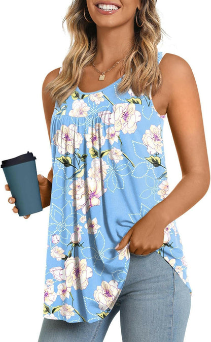 Women'S Tank Tops 2025 Summer Tunics Casual Sleeveless Shirts Ladies Loose Fit Blouses S-4XL.