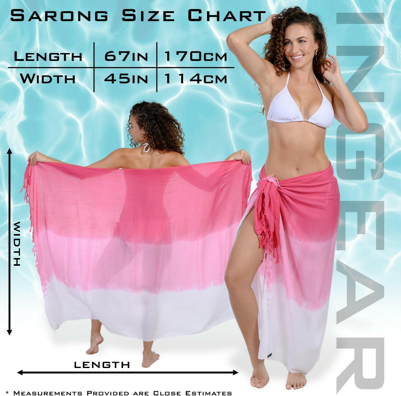 Sarong Bathing Suit Cover up for Women – Long Pareo Beach Wraps, Swimsuit Coverup Skirt, Stylish Bikini Cover Up.