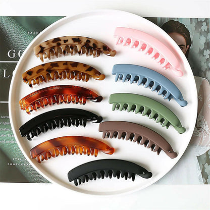 Frosted Solid Color Banana Hair Clips – Fashion Ponytail Barrettes & Hair Claws for Women.