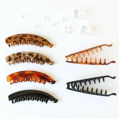 Frosted Solid Color Banana Hair Clips – Fashion Ponytail Barrettes & Hair Claws for Women.