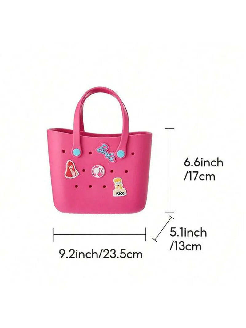 [Holiday Special] Barbie Lunch Bag for Women - Cute Crocs Design, Durable Lunch Tote Bags for Girls, Suitable Size in Pink, Pale Pink, and Blue with Handle, Ideal for School, Work, and Barbie Daylight Shiny Series.