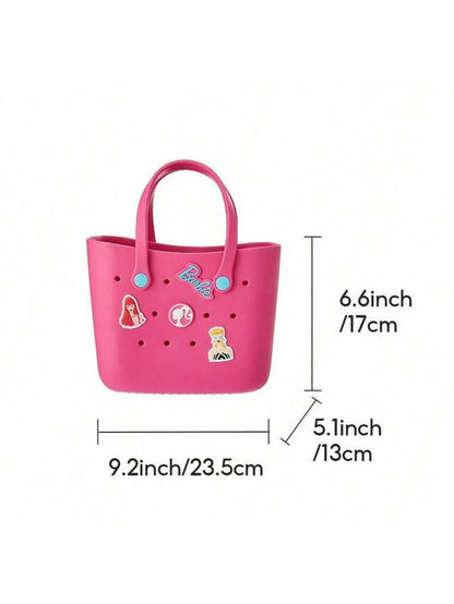 [Holiday Special] Barbie Lunch Bag for Women - Cute Crocs Design, Durable Lunch Tote Bags for Girls, Suitable Size in Pink, Pale Pink, and Blue with Handle, Ideal for School, Work, and Barbie Daylight Shiny Series.