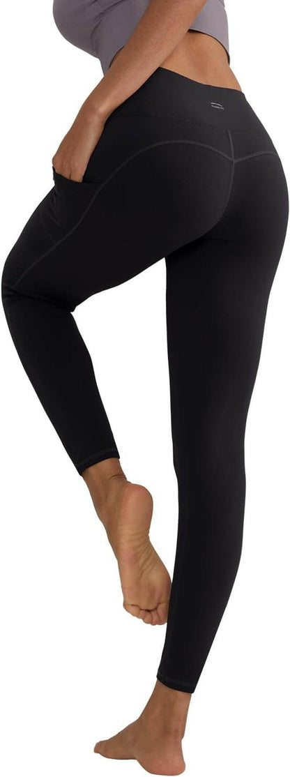 Anti-Nail Leggings for Women, Non-See-Through Yoga Pants with Phone Pockets, Tummy Control Full-Length/Capri Tights.