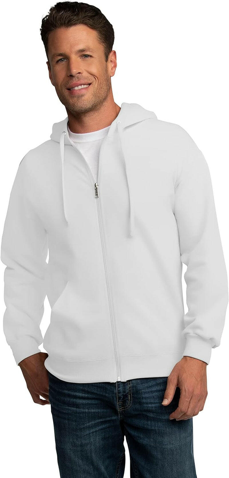 Unisex Adult Eversoft Fleece Full Zip Hoodie Sweatshirt.