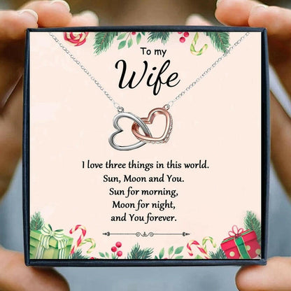 To My Soulmate Necklaces for Women Gift Heart Pendant Necklace Female Girl Crystal Infinity Necklace Gifts Wife Lovers Jewelry.