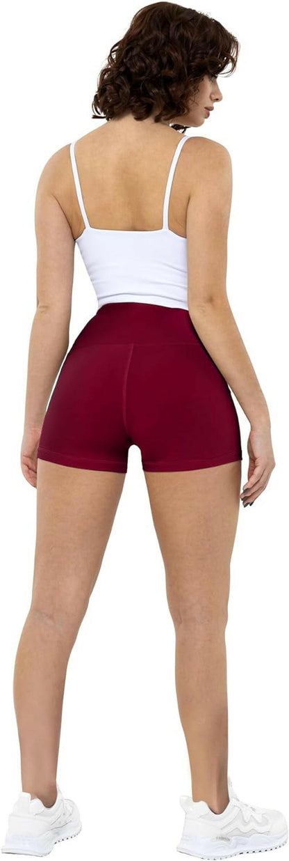 High Waisted Spandex Biker Shorts, Workout Booty Soft Yoga Shorts for Women.