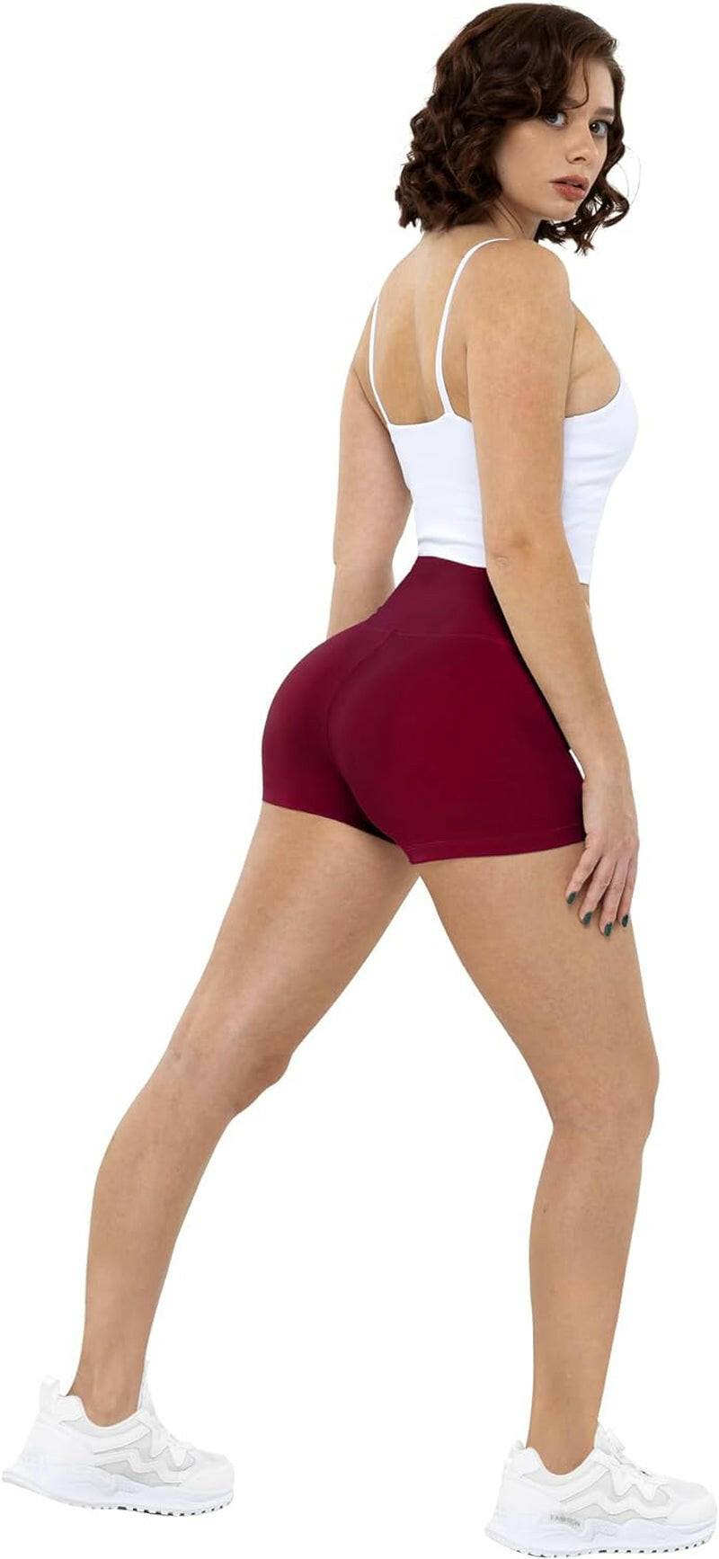 High Waisted Spandex Biker Shorts, Workout Booty Soft Yoga Shorts for Women.