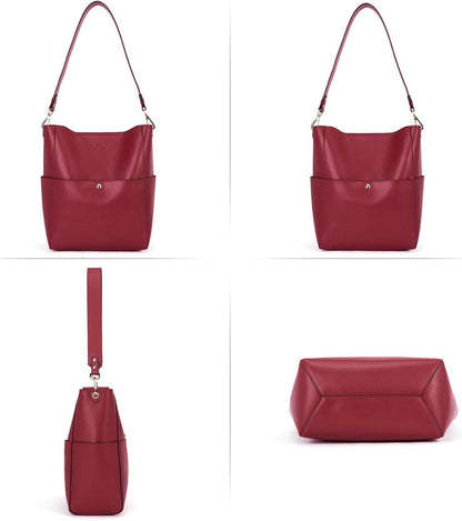 Women'S Leather Designer Handbags Tote Purses Shoulder Bucket Bags.