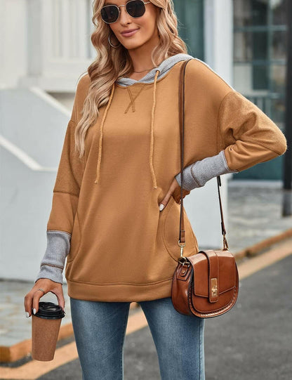 Womens Tops Tunics Casual Shirts Long Sleeve Hoodie Pullover Blouses Loose Tees Clothing Sweatshirts.