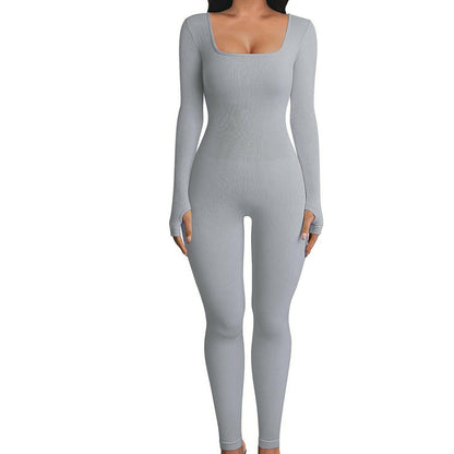 Women's Seamless Long-Sleeve Yoga Jumpsuit.