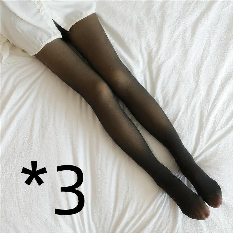 Fake Translucent plus Size Leggings Fleece Lined Tights Fall and Winter Warm Fleece Pantyhose Women Fleece Lined Pantyhose Thermal Winter Tights.