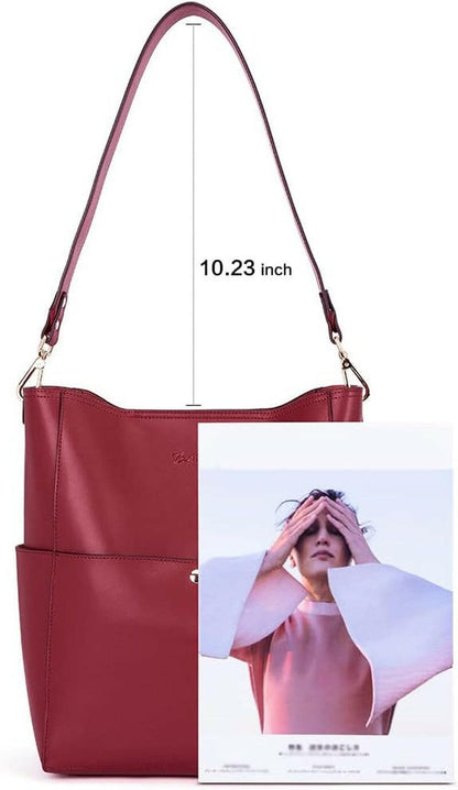 Women'S Leather Designer Handbags Tote Purses Shoulder Bucket Bags.