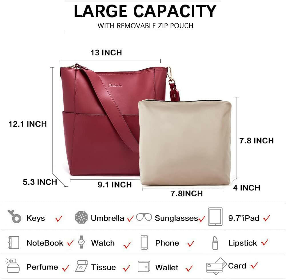 Women'S Leather Designer Handbags Tote Purses Shoulder Bucket Bags.