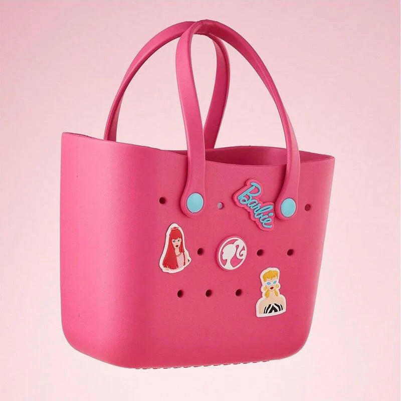 [Holiday Special] Barbie Lunch Bag for Women - Cute Crocs Design, Durable Lunch Tote Bags for Girls, Suitable Size in Pink, Pale Pink, and Blue with Handle, Ideal for School, Work, and Barbie Daylight Shiny Series.