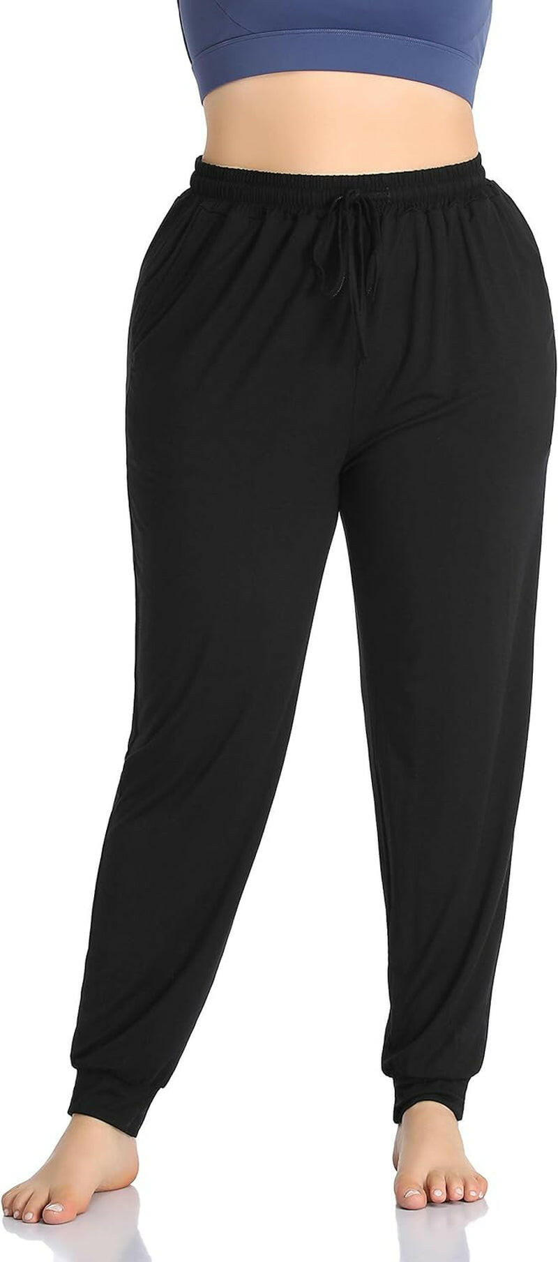 Women'S plus Size Casual Lounge Yoga Pants Comfy Relaxed Joggers Pants Drawstring with Pockets.